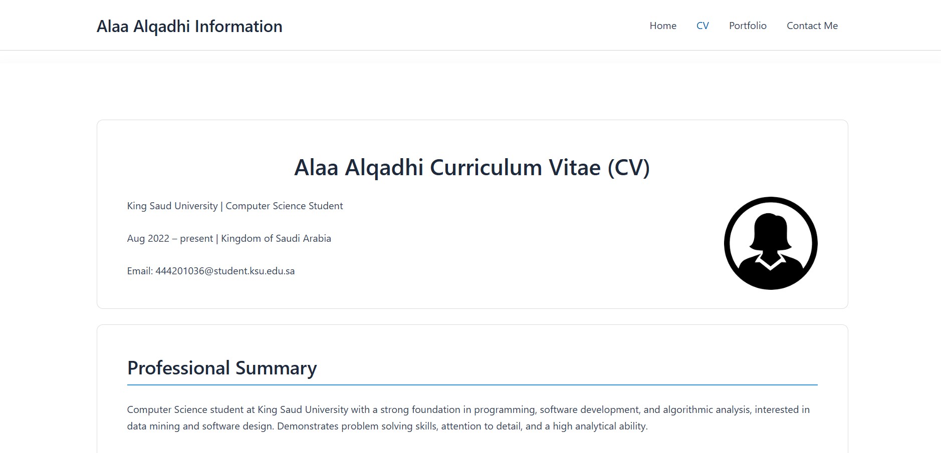 CV page